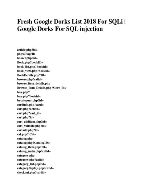 google dorks list pdf.